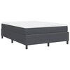 vidaXL Boxspringbed Donkergrijs en Wit 140 x 200 cm Katoen Stof