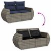 vidaXL 8-delige Loungeset met kussens poly rattan grijs