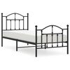 vidaXL Bedframe met hoofd- en voeteneinde metaal zwart 90x190 cm
