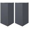 vidaXL Plantenbakken 2 st driehoek 50x43x75 cm staal antracietkleurig