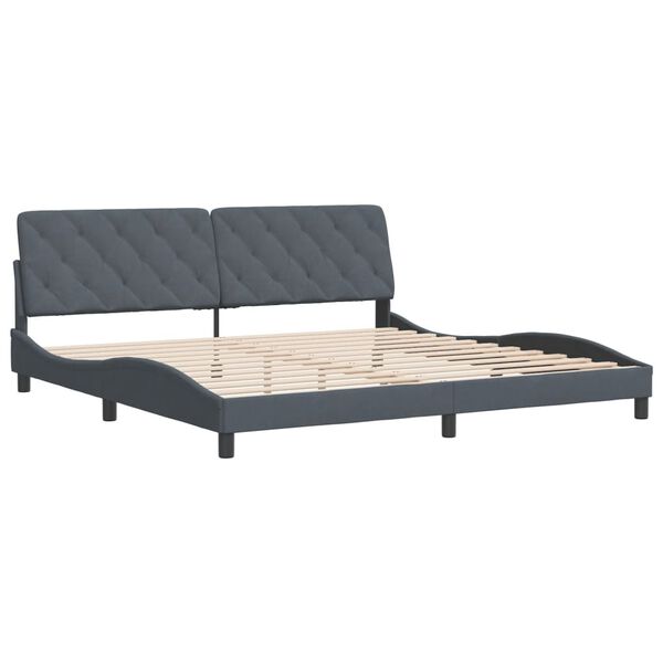 vidaXL Bedframe zonder matras 200x200 cm fluweel donkergrijs