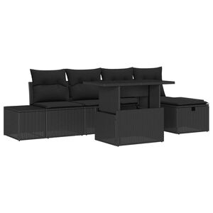 vidaXL Tuin Sofa Set 6 pcs Zwart poly rattan