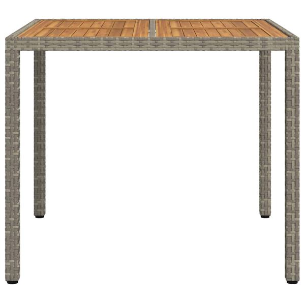 vidaXL Tuin Eettafel Grijs 90 x 90 x 75 cm poly rattan