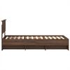 vidaXL Bedframe met hoofdeinde Bruin Eiken 80 x 200 cm Bewerkt hout