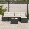 vidaXL Tuin Sofa Set met kussen 6 pcs Zwart Poly riet