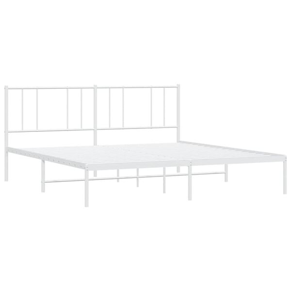vidaXL Bedframe met hoofdbord metaal wit 180x200 cm