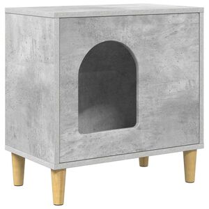 vidaXL Kattenhuis Beton 51 x 30 x 52 cm Bewerkt hout