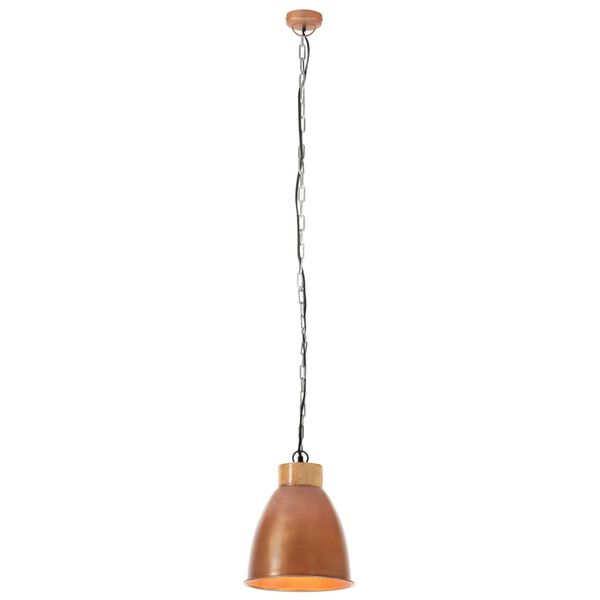 vidaXL Hanglamp industrieel E27 23 cm ijzer en massief hout koperkleur