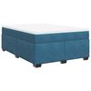 vidaXL Boxspring met matras fluweel donkerblauw 140x200 cm