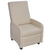 vidaXL Fauteuil inklapbaar kunstleer cr&egrave;me