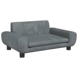 vidaXL Kinderbank 70x45x33 cm fluweel donkergrijs