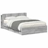 vidaXL Bedframe met opbergruimte en hoofdbord met lade Grijs Sonoma
