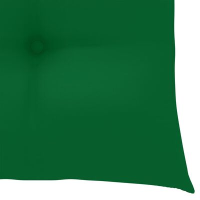 vidaXL Eetkamerstoelen 4 st met groene kussens massief teakhout