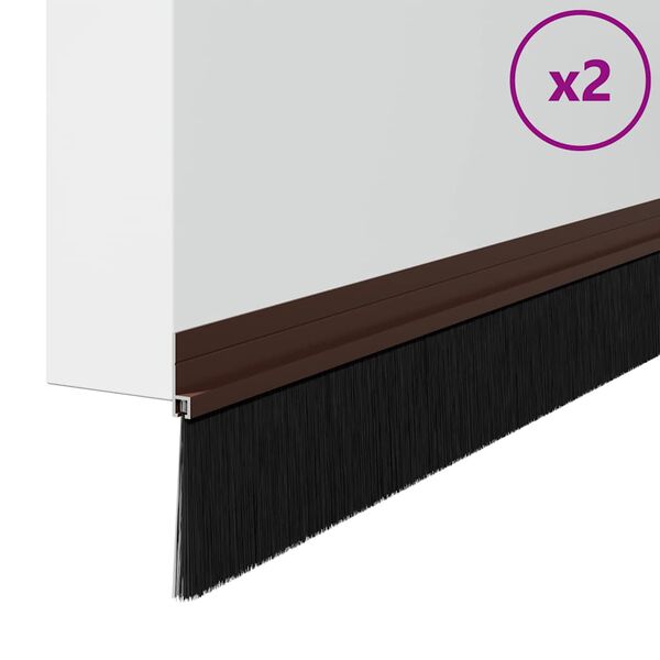 vidaXL Zelfklevende Deurborstels 2 pcs Bruin 100 cm Aluminium Legering