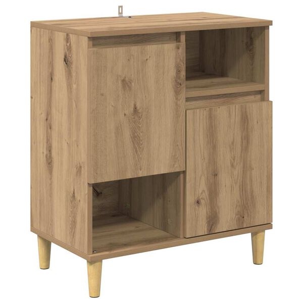 vidaXL Dressoir artisanaal eikenkleurig 35 x 60 x 70 cm Bewerkt hout