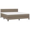 vidaXL Boxspring met matras stof taupe 180x200 cm