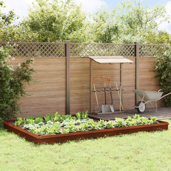 vidaXL Slakkenhekken 16 pcs Roestig Cortenstaal