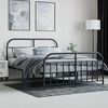vidaXL Bedframe met hoofd- en voeteneinde metaal zwart 140x190 cm