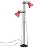 vidaXL Vloerlamp 25 W E27 25x25x90/140 cm verweerd rood