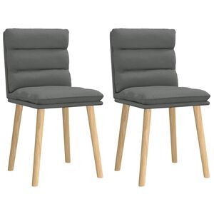 vidaXL Eetkamerstoelen 2 st stof donkergrijs