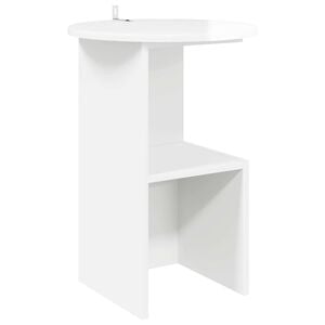 vidaXL Bijzettafel Hoogglans Wit &Oslash; 39,5 x 55 cm Bewerkt hout