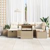 vidaXL Tuin Sofa Set met kussen met opslag 7 pcs Beige Poly riet