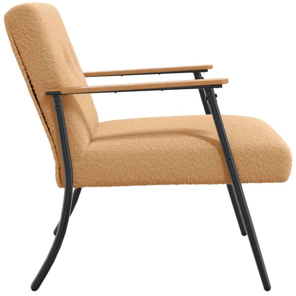vidaXL Fauteuil Beige 59 x 75 x 78 cm Krullend Wol-achtig Stof