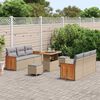 vidaXL Tuinbankenset met kussen 9 pcs Beige en Licht Grijs