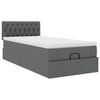 vidaXL Bed poef met matras en LED's stof 80x200 cm donkergrijs
