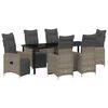 vidaXL Tuin eettafelset met kussen 7 pcs Beige poly rattan