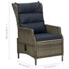 vidaXL 3-delige Loungeset met kussens poly rattan bruin