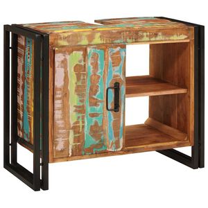 vidaXL Wastafelkast Multikleur 71 x 33 x 58 cm Massief Gerecycled Hout