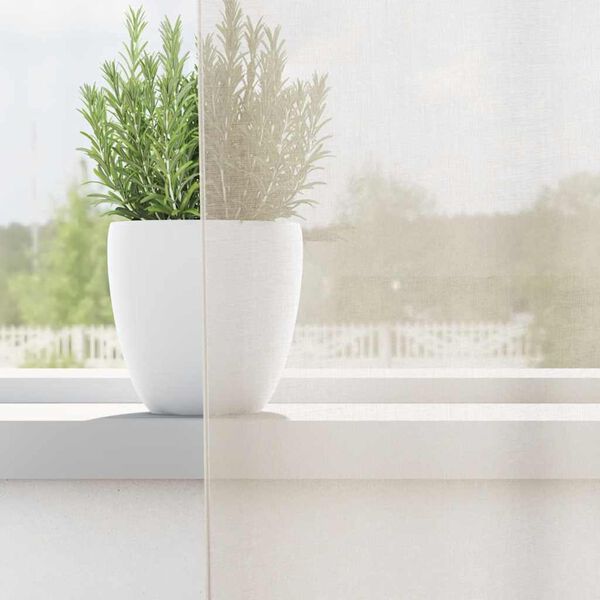 vidaXL Gordijnen voile met roedezakken 2 st cr&egrave;mekleurig