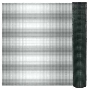 vidaXL Kippengaas 25x0,5 m staal met PVC coating grijs