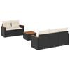vidaXL 6-delige Loungeset met kussens poly rattan zwart