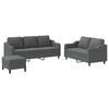 vidaXL 3-delige Loungeset met kussens stof donkergrijs