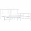 vidaXL Bedframe met hoofd- en voeteneinde metaal wit 200x200 cm
