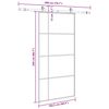 vidaXL Schuifdeur met beslagset 102,5x205 cm ESG glas zwart