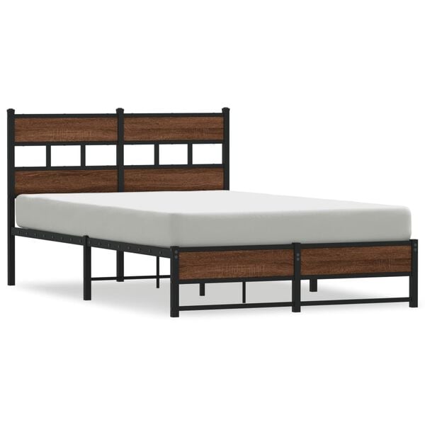 vidaXL Bedframe zonder matras metaal bruin eikenkleurig 120x190 cm