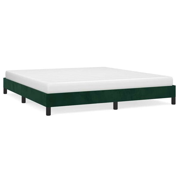 vidaXL Bedframe zonder matras 180x200 cm fluweel donkergroen
