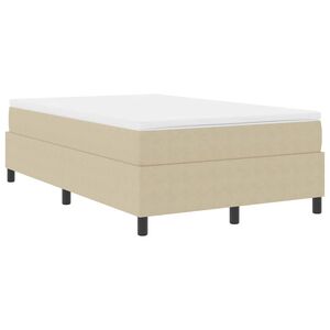 vidaXL Boxspringbed Lichtgrijs en wit. 120 x 200 cm Katoen Stof