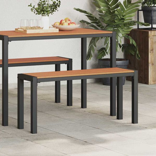 vidaXL Tuinbank Bruin 100 x 28 x 45 cm Staal