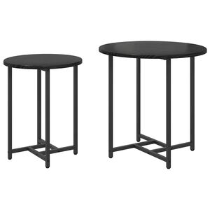 vidaXL Bijzettafelset 2 st Zwart Eiken 50 x 50 x 50 cm