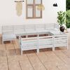3083385 vidaXL 10-delige Tuin Lounge Set Wit Stevig Hout Grenen