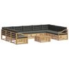 vidaXL Buiten bankenset 10 st Wit en antracietkleurig Polyester