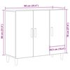 vidaXL Dressoir Zwart Eiken 90 x 34 x 80 cm Bewerkt hout
