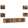 vidaXL Tv-meubelset 7 st Oud Hout Bewerkt hout