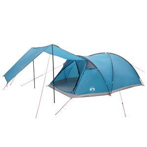 vidaXL Huisje Tent met dak Blauw 8-persoons Polyester en staal