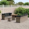 vidaXL Tuin Sofa Set 10 pcs Grijs Poly rattan en gepoedercoat staal