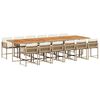 vidaXL 13-delige Tuinset met kussens poly rattan beige